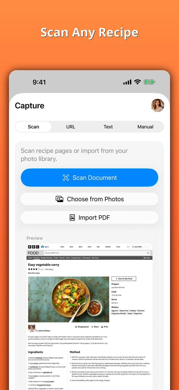 Scan Any Recipe