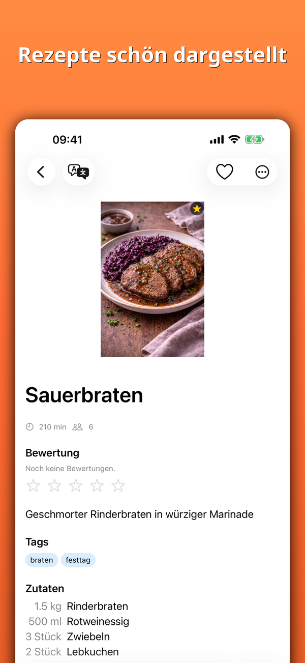 Rezepte schön dargestellt