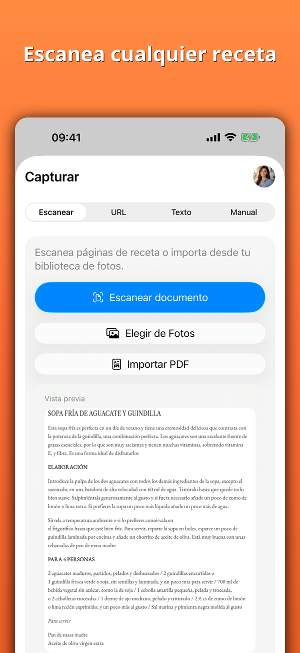 Escanea cualquier receta