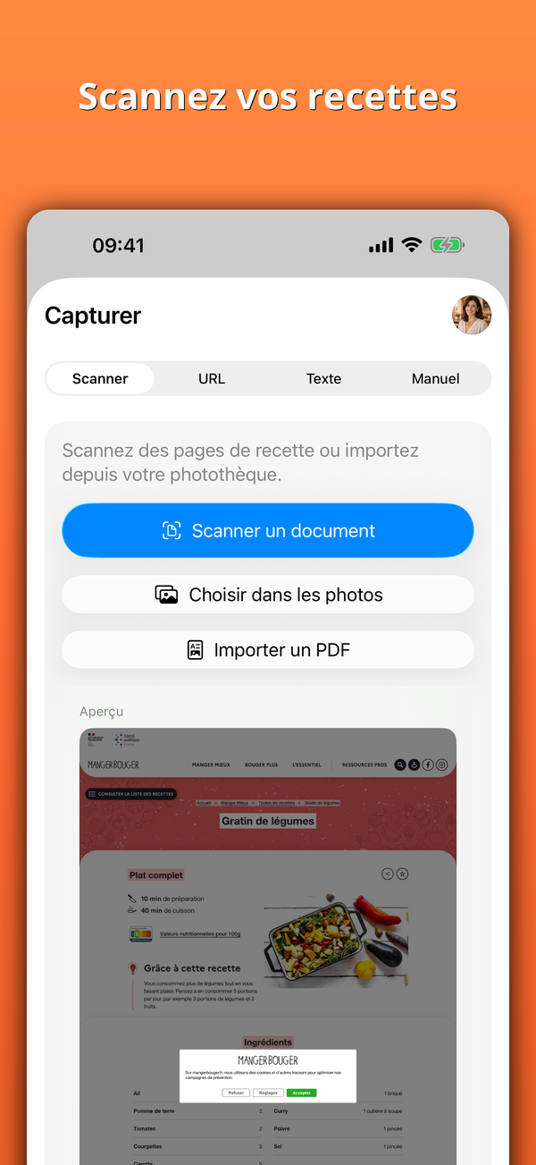 Scannez vos recettes