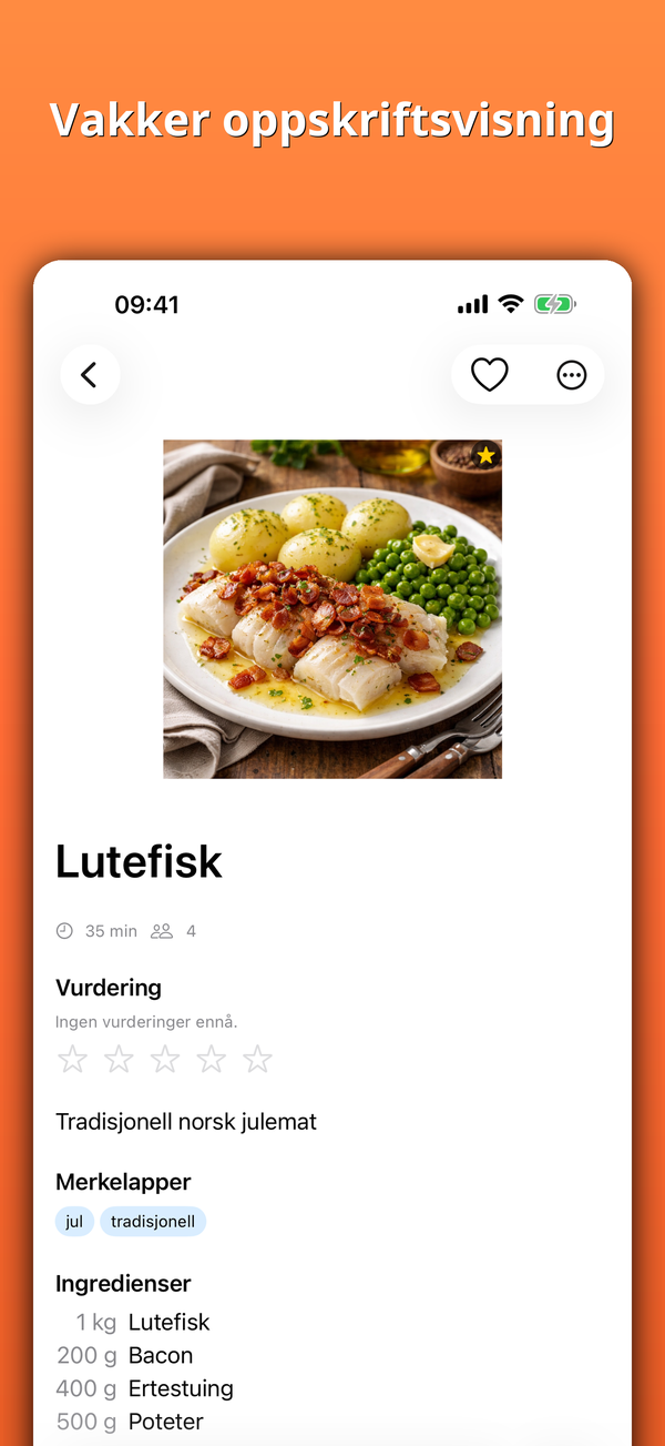 Vakker oppskriftsvisning