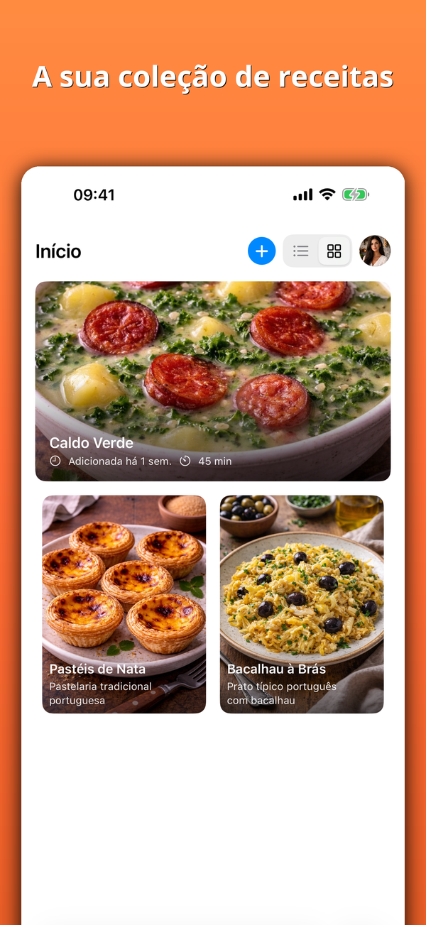 A sua coleção de receitas