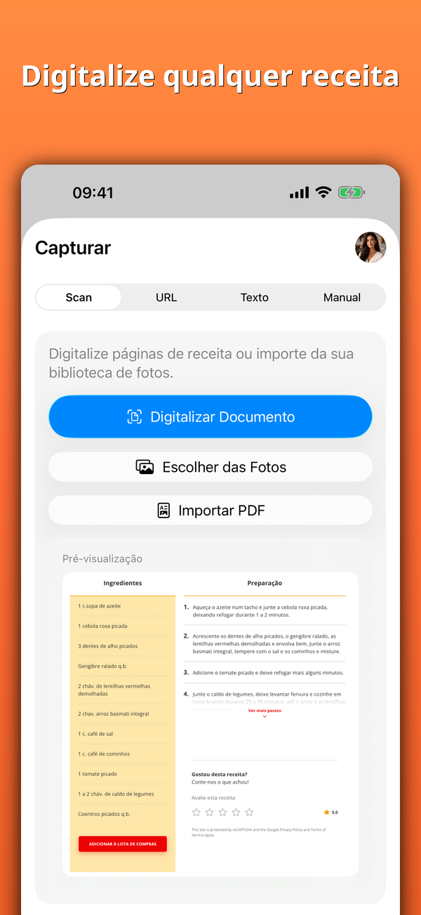 Digitalize qualquer receita