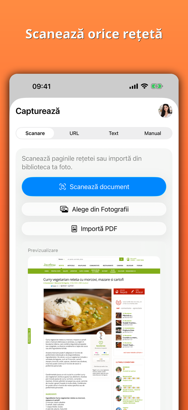 Scanează orice rețetă