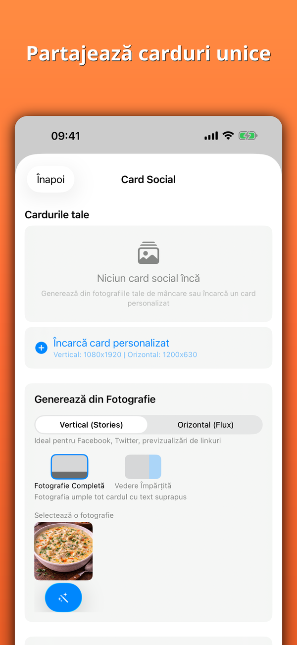 Partajează carduri unice